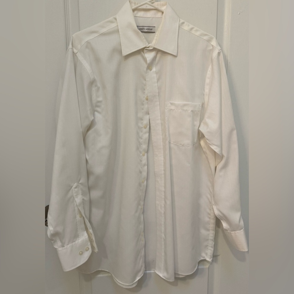 Joseph Abboud Men’s White Dress Shirt, Non Iron, Long Sleeve, Size 16 32x33